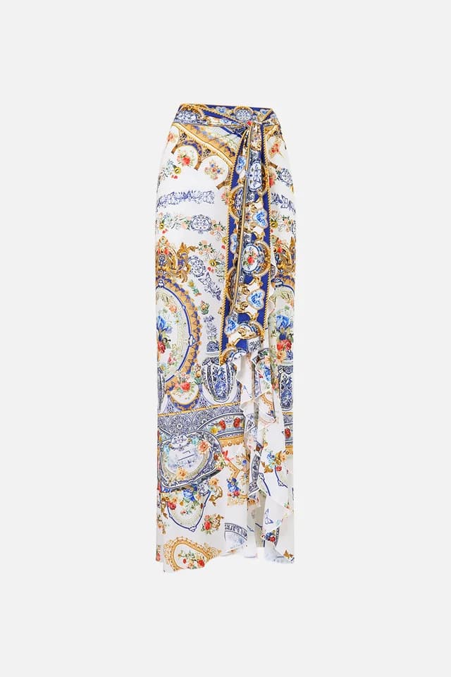Camilla eBoutique LONG SARONG WITH TIE WAIST AND FRILL EDGE THE POTTERY PARLOUR, image 1 of 1 from CAMILLA