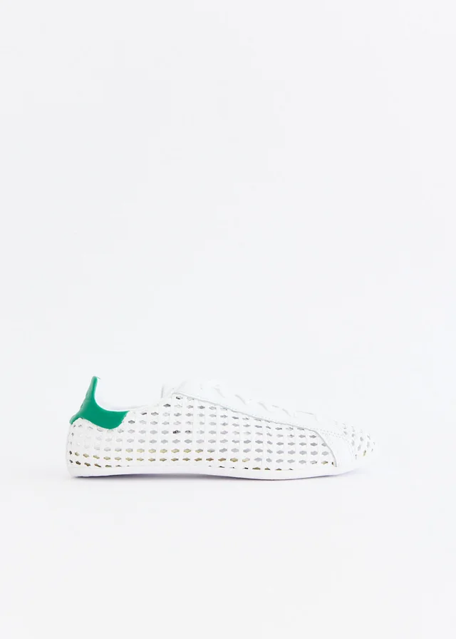 Adidas Women's Stan Smith Lo Pro Woven 'Cloud White' Sneakers in FTWWHT BGREEN CBLACK, image 1 of 1 from Incu