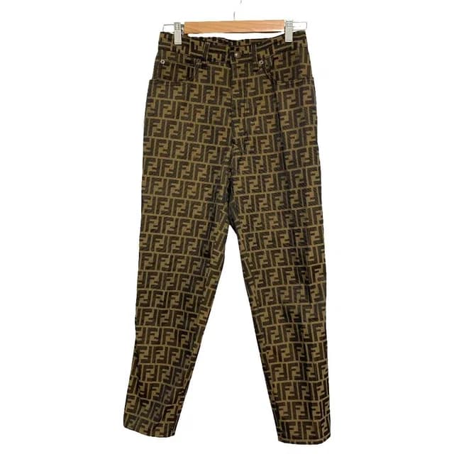 Fendi Vintage Zucca Pattern Tapered Pants I Beige 42 in Beige from The Reluxe, photo 1 of 1