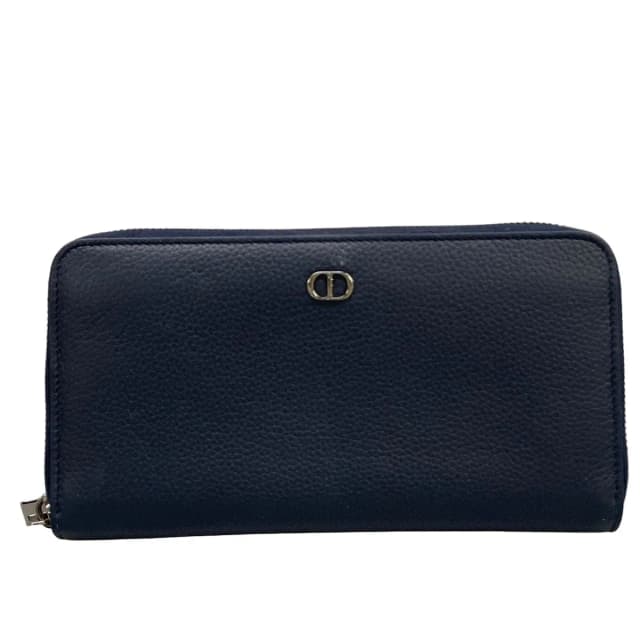 Dior Wallet Black Zip Around Leather in Black Leather from The Reluxe, photo 1 of 1