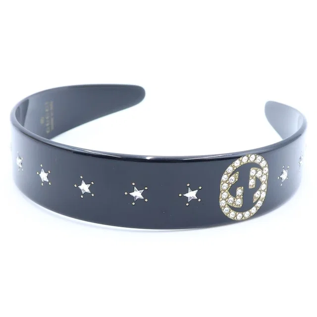 Gucci Interlocking Rhinestone Headband Black in Black from The Reluxe, photo 1 of 1