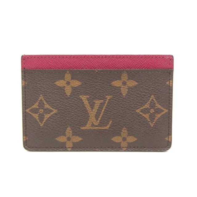 Louis Vuitton Simple Card Case M60703 Monogram Card Case Brown,Fuchsia in Brown/Fuchsia Monogram from Elady, photo 1 of 1