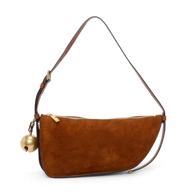 Burberry Shield Sling Bag in Tobacco Suede from Blue Spinach, photo 1 of 1