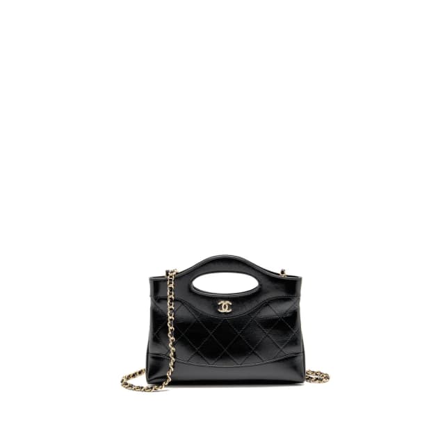 Chanel Mini 31 Clutch with Chain Shiny Calfskin Black LGHW (MICROCHIP) in Black Calfskin from EMIER, photo 1 of 1