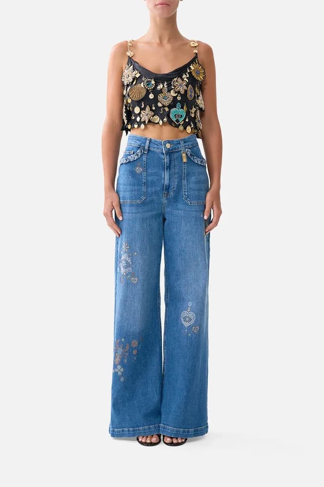 Camilla eBoutique BIAS CROP CAMI AMULETS AND ALCHEMY, image 1 of 1 from CAMILLA