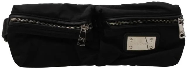 Dolce & Gabbana Black Fanny Pack Waist Pouch Belt Bag in Black Canvas from Bagriculture, photo 1 of 1