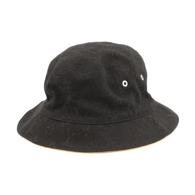 Louis Vuitton Hat Reversible Bucket 58 Black Yellow in Black from The Reluxe, photo 1 of 1