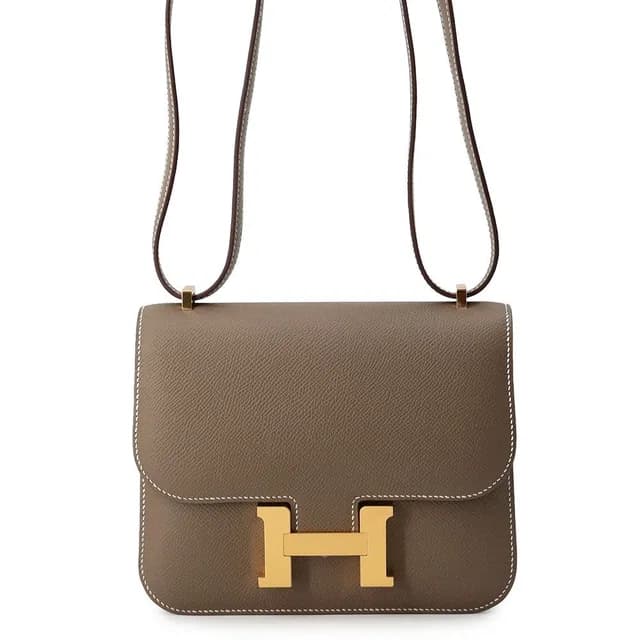 Hermès Shoulder Bag Mini Constance 3 Miroir Etoupe Gold Epsom in Taupe Epsom leather from The Reluxe, photo 1 of 1