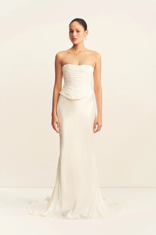 Shona Joy LA LUNE HIGH WAIST MAXI SKIRT - WHITE, image 1 of 1 from Shona Joy