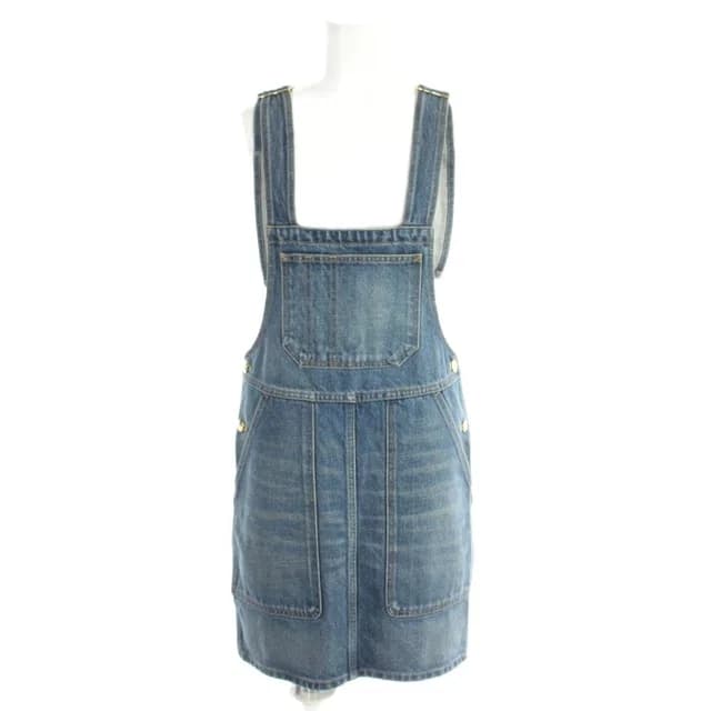 Celine Denim Overalls All in One Jumper Dress Triomphe Buttons XS Blue in Blue Denim from The Reluxe, photo 1 of 1