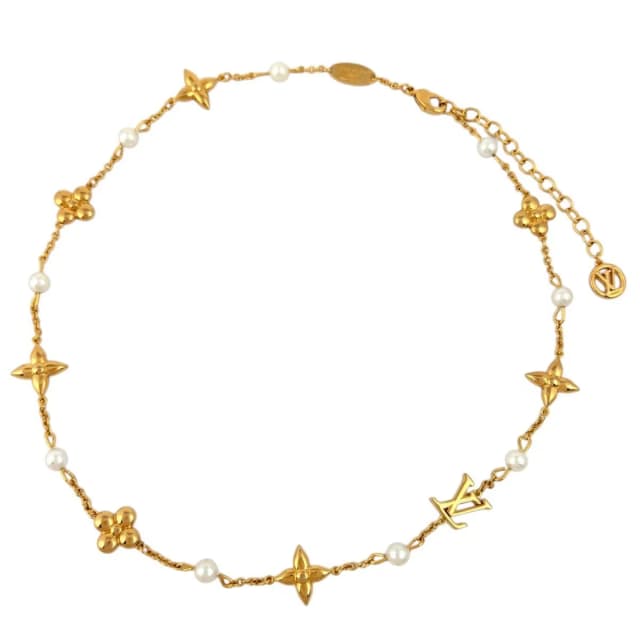 Louis Vuitton Necklace Faux Pearl Gold in Gold from The Reluxe, photo 1 of 1