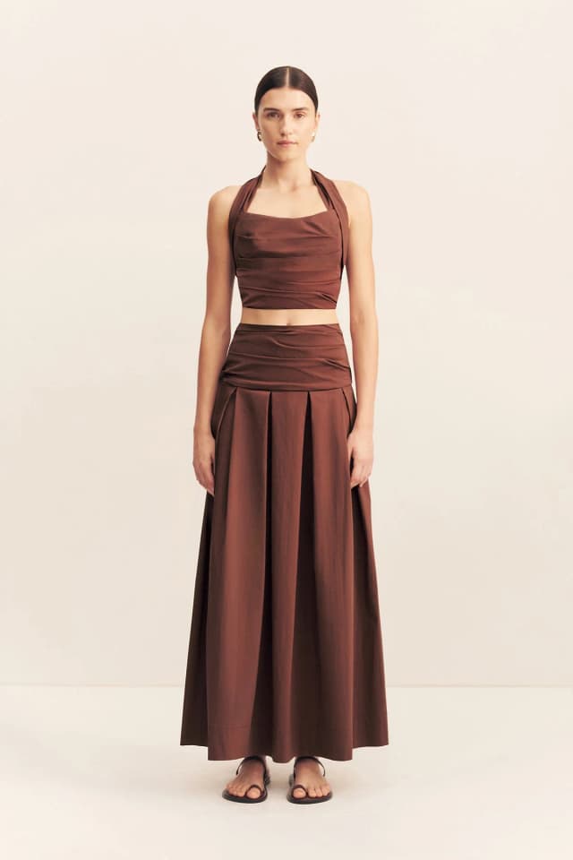 Shona Joy CAMPBELL HALTER NECK TOP - ESPRESSO, image 1 of 1 from Shona Joy