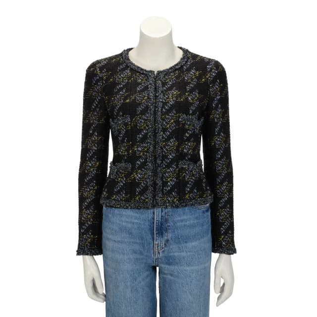 Chanel Four Pocket Zip Jacket FR 38 in Black Tweed from Blue Spinach, photo 1 of 1