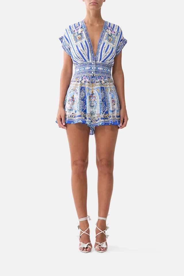 Camilla eBoutique BUTTON WAIST PLAYSUIT OTTOMAN OPULENCE, image 1 of 1 from CAMILLA