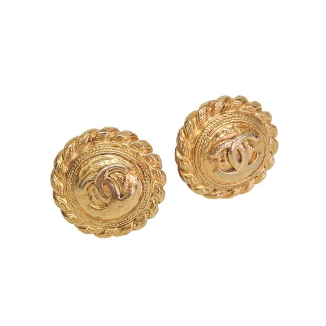 Chanel COCO Mark Vintage Earrings Gold Plating Clip Earrings Gold in Gold Gold plating from Elady, photo 1 of 1