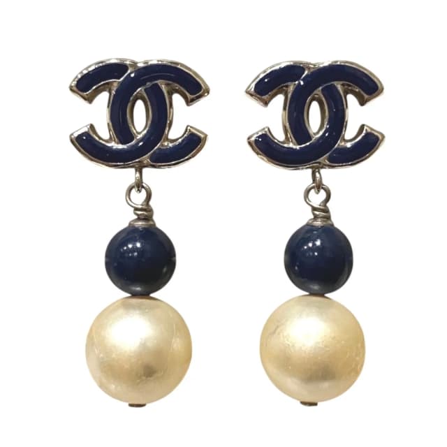 Chanel CC Logo Earrings Metal Faux Pearl from The Reluxe, photo 1 of 1