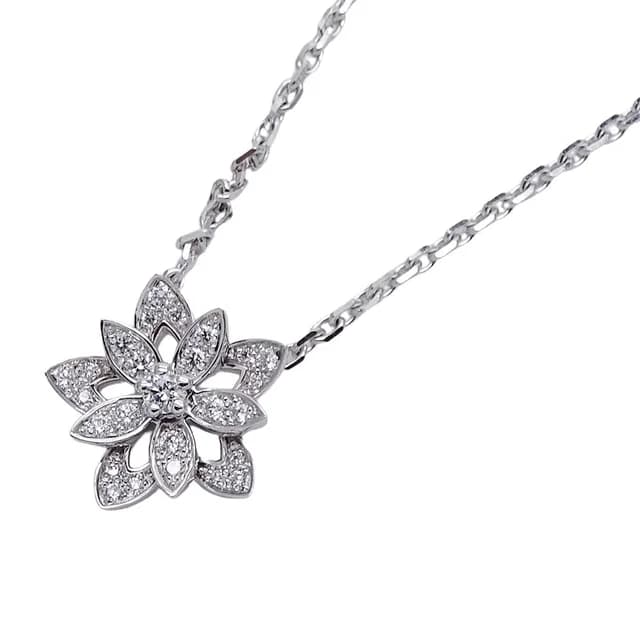 Van Cleef & Arpels Necklace Diamond Lotus Mini White Gold in White from The Reluxe, photo 1 of 1