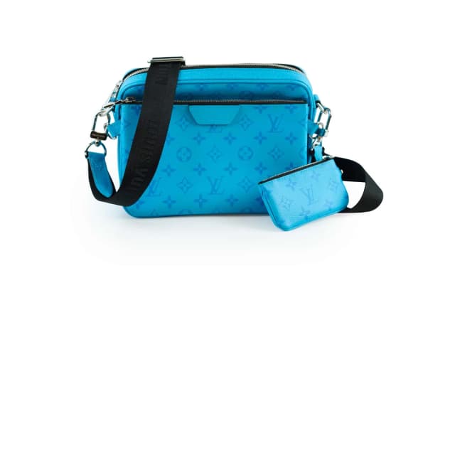 Louis Vuitton Trio Messenger Taigarama Bag Blue in Blue Canvas from The Purse Affair, photo 1 of 1
