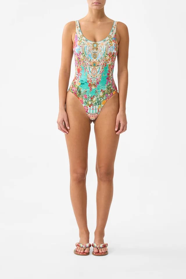 Camilla eBoutique WIDE STRAP ROUND NECK ONE PIECE WITH LOW BACK MEET ME IN MALLORCA, image 1 of 1 from CAMILLA