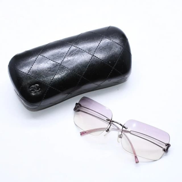 Chanel Rimless Sunglasses Side CC Logo Lavender Light Brown Gradient 16 Eyewear in Brown from The Reluxe, photo 1 of 1