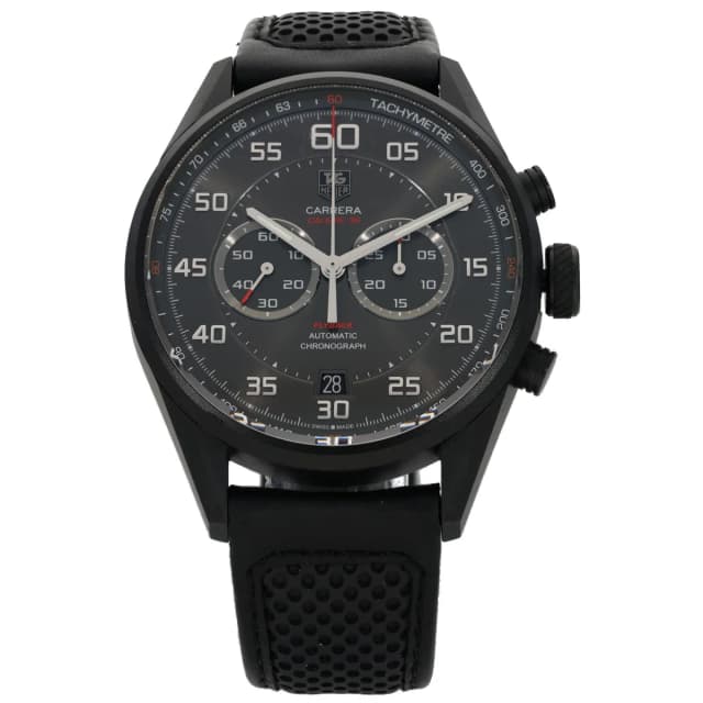 TAG Heuer Carrera CAR2B80 43mm Titanium Watch in Leather from H&T, photo 1 of 1