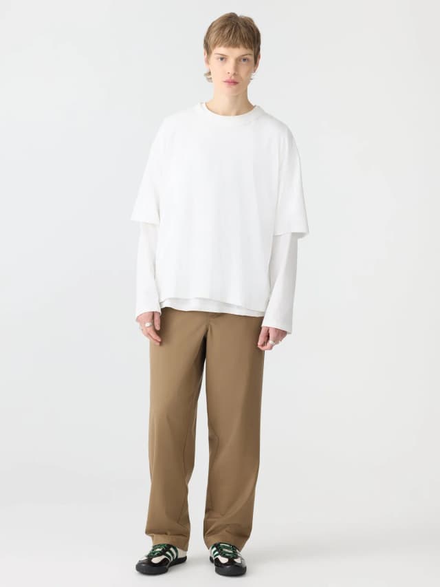 Bassike Semi Tailored Cotton Pant, image 1 of 1 from bassike