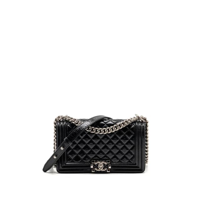 Chanel Medium Boy Bag Leather Black SHW in Black Leather from EMIER, photo 1 of 1