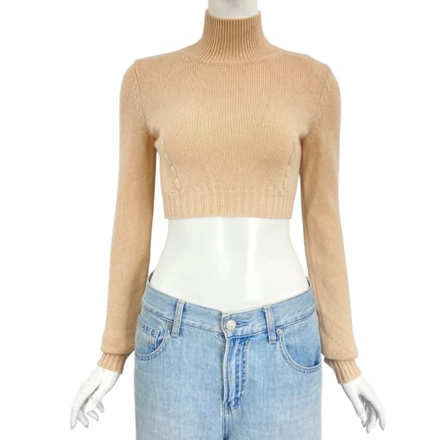 Fendi Sweater Knit Long Sleeve Logo Beige in Beige from The Reluxe, photo 1 of 1