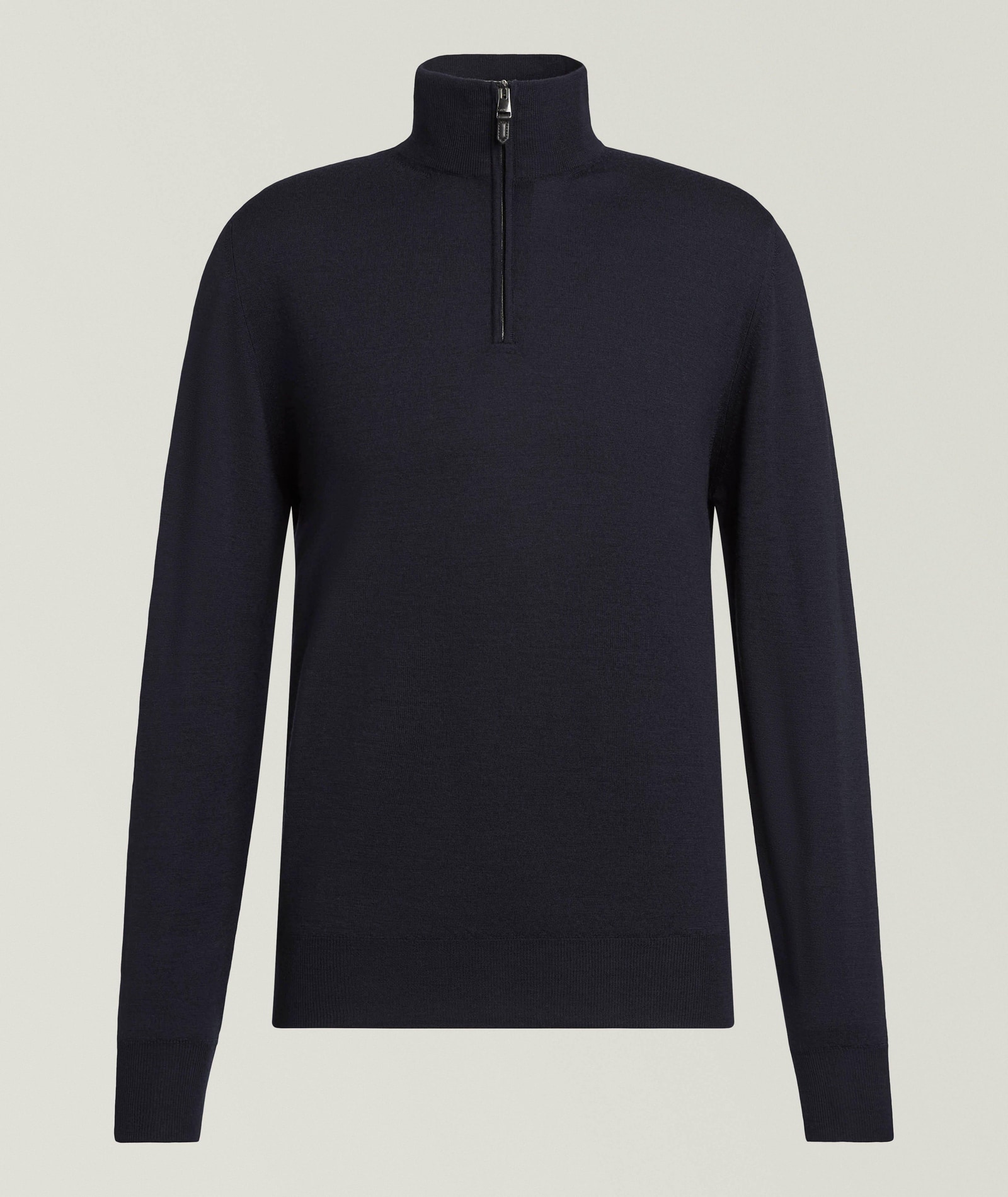 Canali Wool Quarter-Zip Sweater in Blue, image 1 of 1 from Harry Rosen