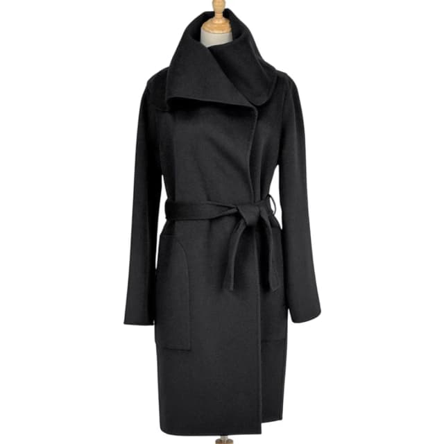 Hermès Gown Coat Robe Long Belted Cashmere Black in Black Cashmere from The Reluxe, photo 1 of 1