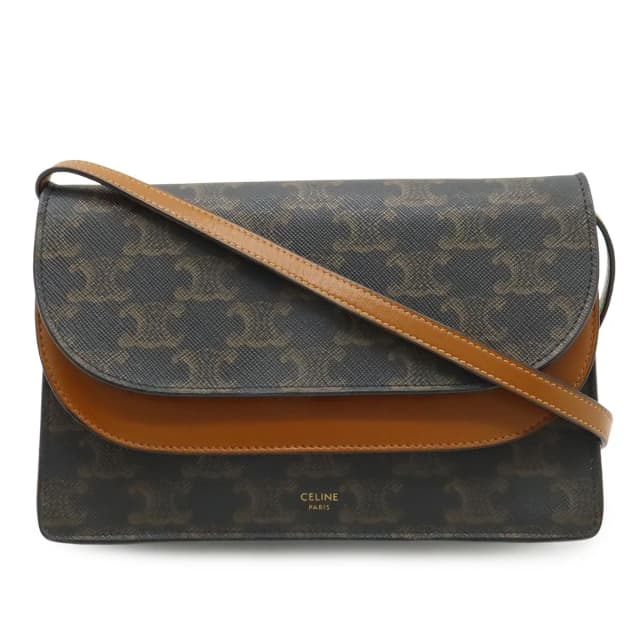 Celine Triomphe Strap Wallet Clutch 2-Way Shoulder Bag Pochette Leather in Leather from The Reluxe, photo 1 of 1