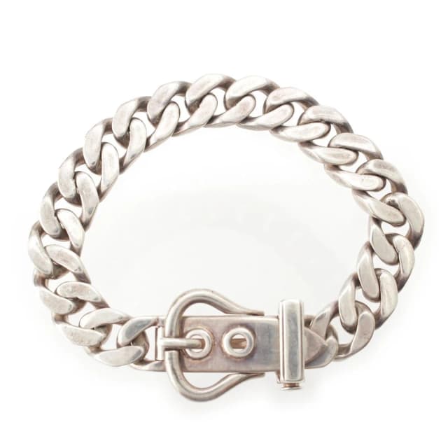 Hermès Vintage Gaetan de Percin Boucles Sellier Boucle MM Chain Bracelet Silver in Silver from The Reluxe, photo 1 of 1