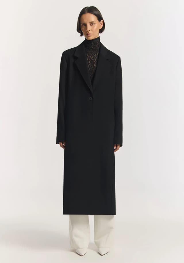 VIKTORIA & WOODS Brimstone Wool Coat in BLACK, image 1 of 1 from Viktoria & Woods