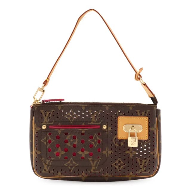 Louis Vuitton Monogram Perfo Pochette Soir Pouch Handbag Fuchsia in Pink Coated canvas from The Reluxe, photo 1 of 1