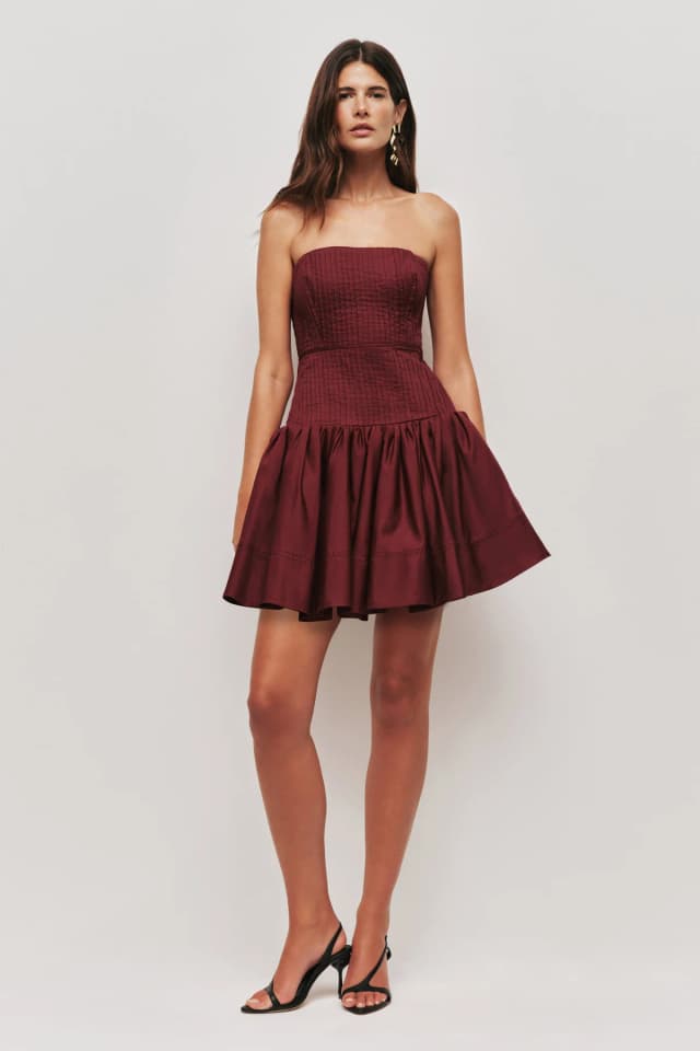 AJE Vacation Mini Dress in PLUM, image 1 of 1 from Aje
