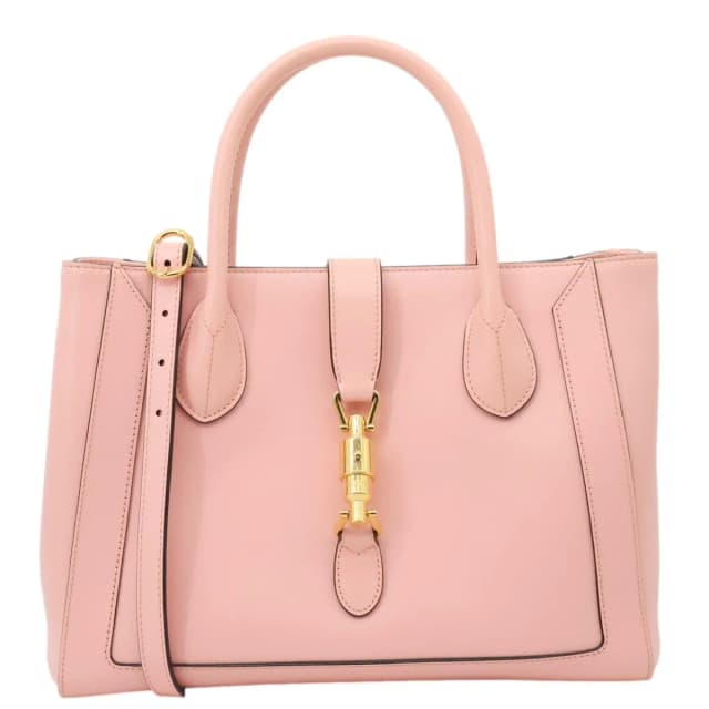 Gucci Jackie 1961 Medium Calfskin Leather Tote Bag Pink 649016 in Pink Calfskin from Dallas Designer Handbags, photo 1 of 1
