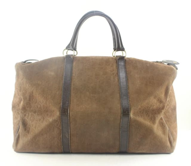 Dior Brown Embossed Nubuck Suede Trotter Duffle Bag in Brown Suede from Bagriculture, photo 1 of 1