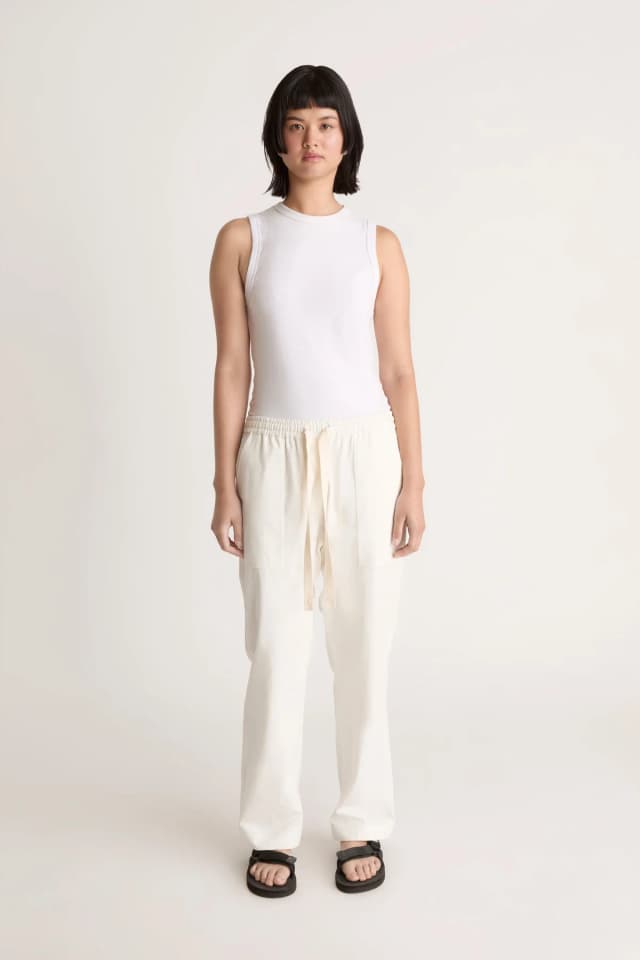 Lee Mathews LM Drill Pant in Natural, image 1 of 1 from Lee Mathews