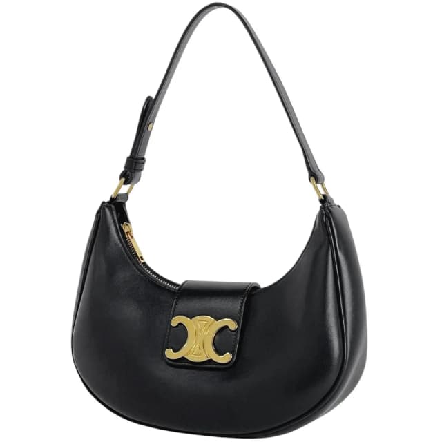 Celine Medium Ava Triomphe Shoulder Bag Leather Black in Black Leather from The Reluxe, photo 1 of 1