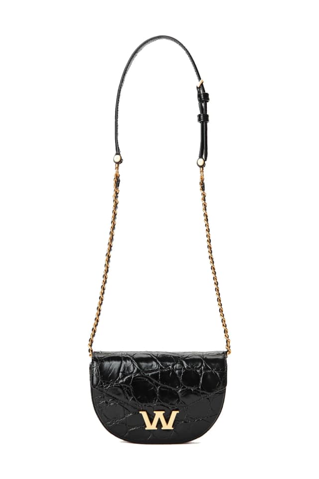 Alexander Wang Legacy Satchel Crossbody, Croc Black, image 1 of 1 from Cultstatus