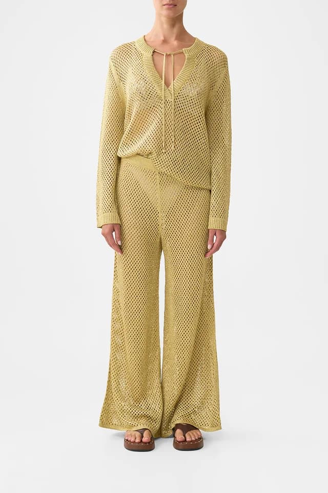 Camilla eBoutique WIDE FLARE KNIT PANT OTTOMAN DYNASTY, image 1 of 1 from CAMILLA