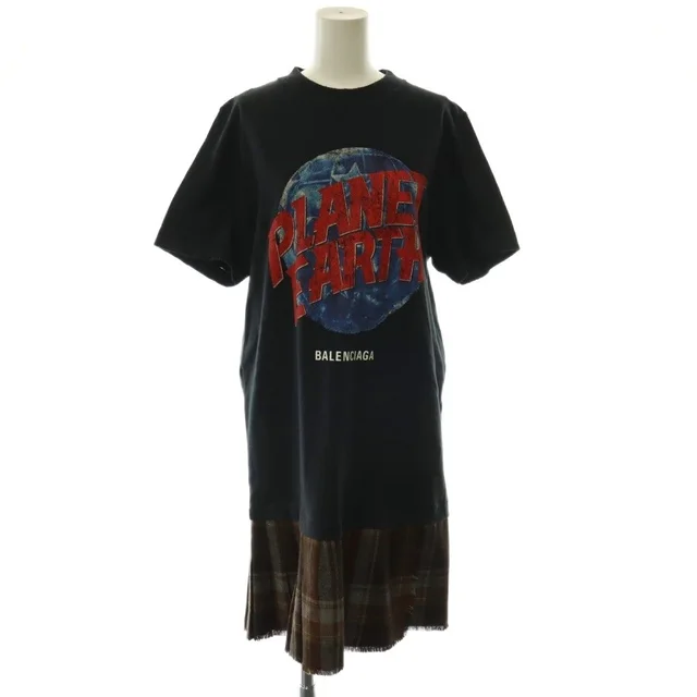 Balenciaga Planet Earth T-Shirt Docking Dress Knee-Length Short Sleeve 38 in Nylon from The Reluxe, photo 1 of 1