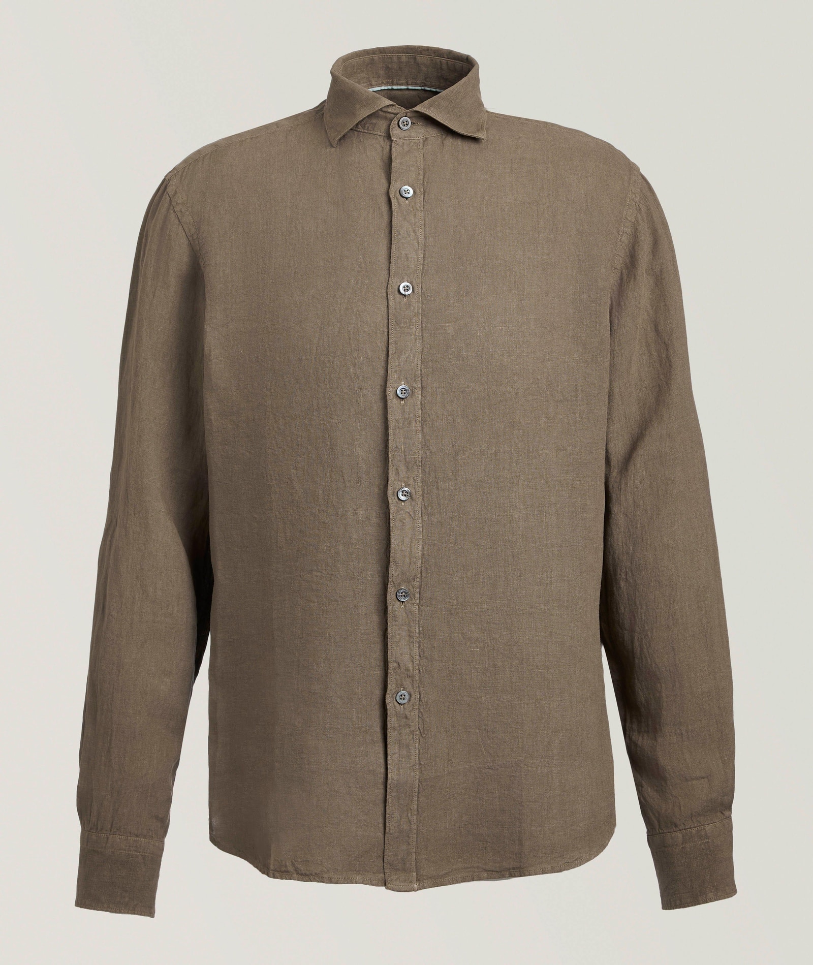 Canali Garment-Dyed Linen Shirt in Beige Linen & Linen Blends, image 1 of 1 from Harry Rosen