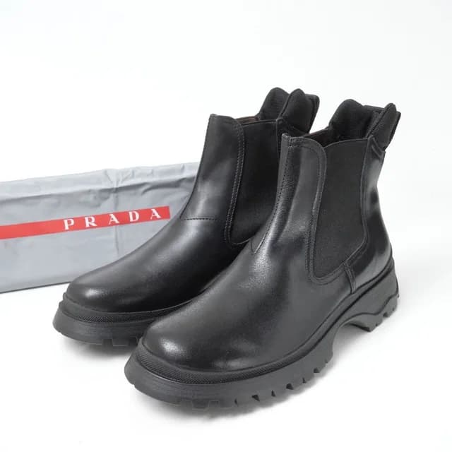 Prada Boots Chelsea Side Gore RB in Leather from The Reluxe, photo 1 of 1