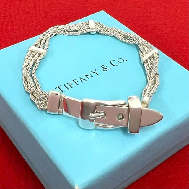 Tiffany & Co. Vintage T Rope Bracelet 925 Sterling Silver Belt Chain Bangle in Silver from The Reluxe, photo 1 of 1
