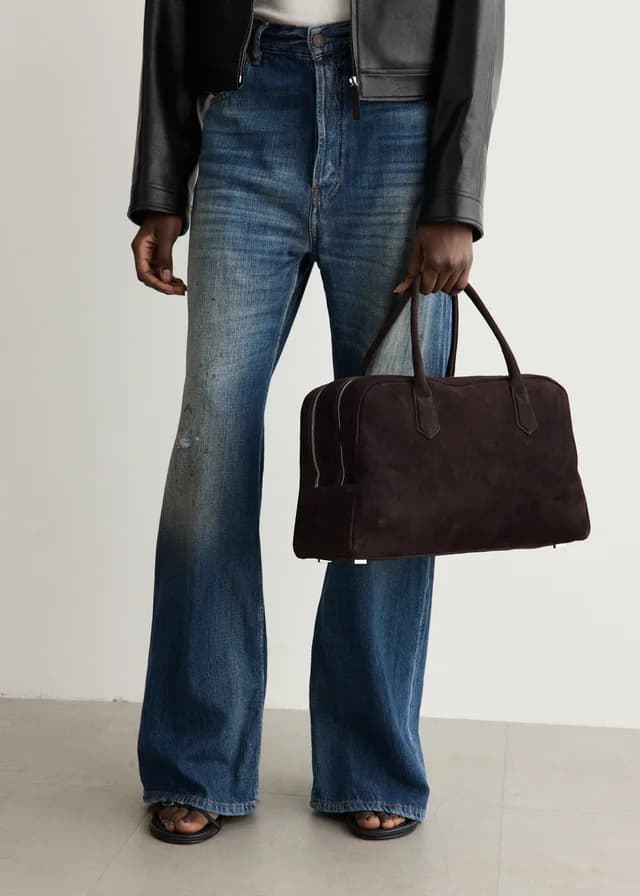 A.Emery Talbot Bag in BLACK BERRY SUEDE, image 1 of 1 from Incu