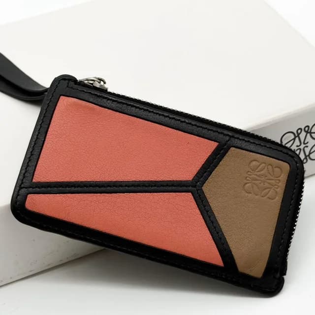 Loewe Puzzle Fragment Case Orange Beige Compact Anagram Card Holder in Beige Leather from The Reluxe, photo 1 of 1