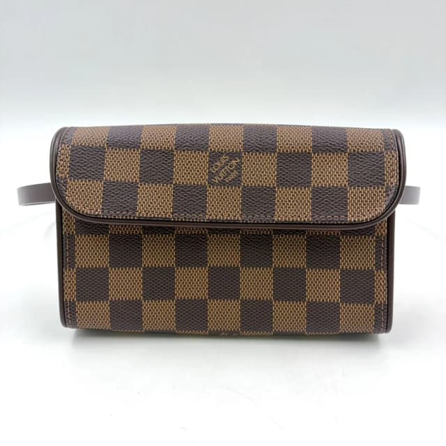 Louis Vuitton Pochette Florentine Damier Ebene Leather Brown Belt Bag Gold in Brown Leather from The Reluxe, photo 1 of 1