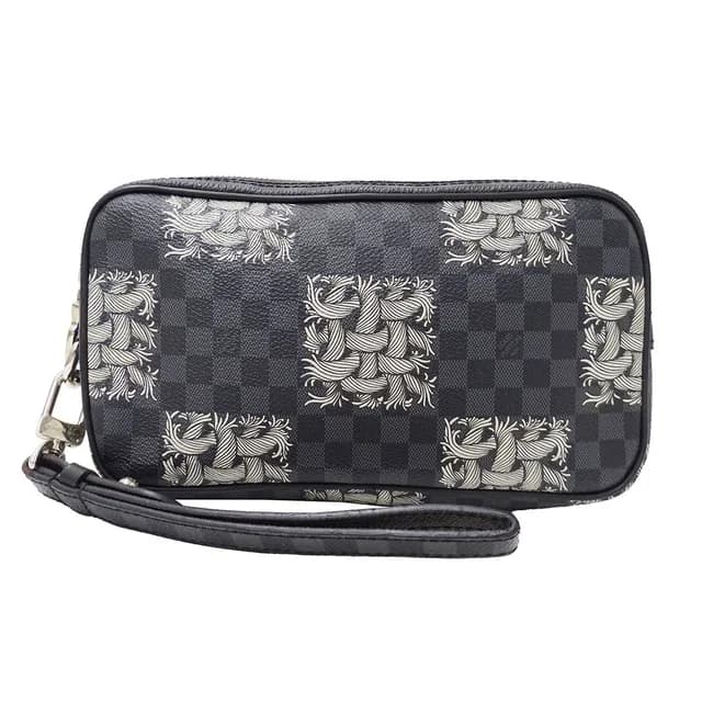 Louis Vuitton Clutch Secondbag Damier Graphite Christopher Nemes Pochette Volga in Grey Canvas from The Reluxe, photo 1 of 1