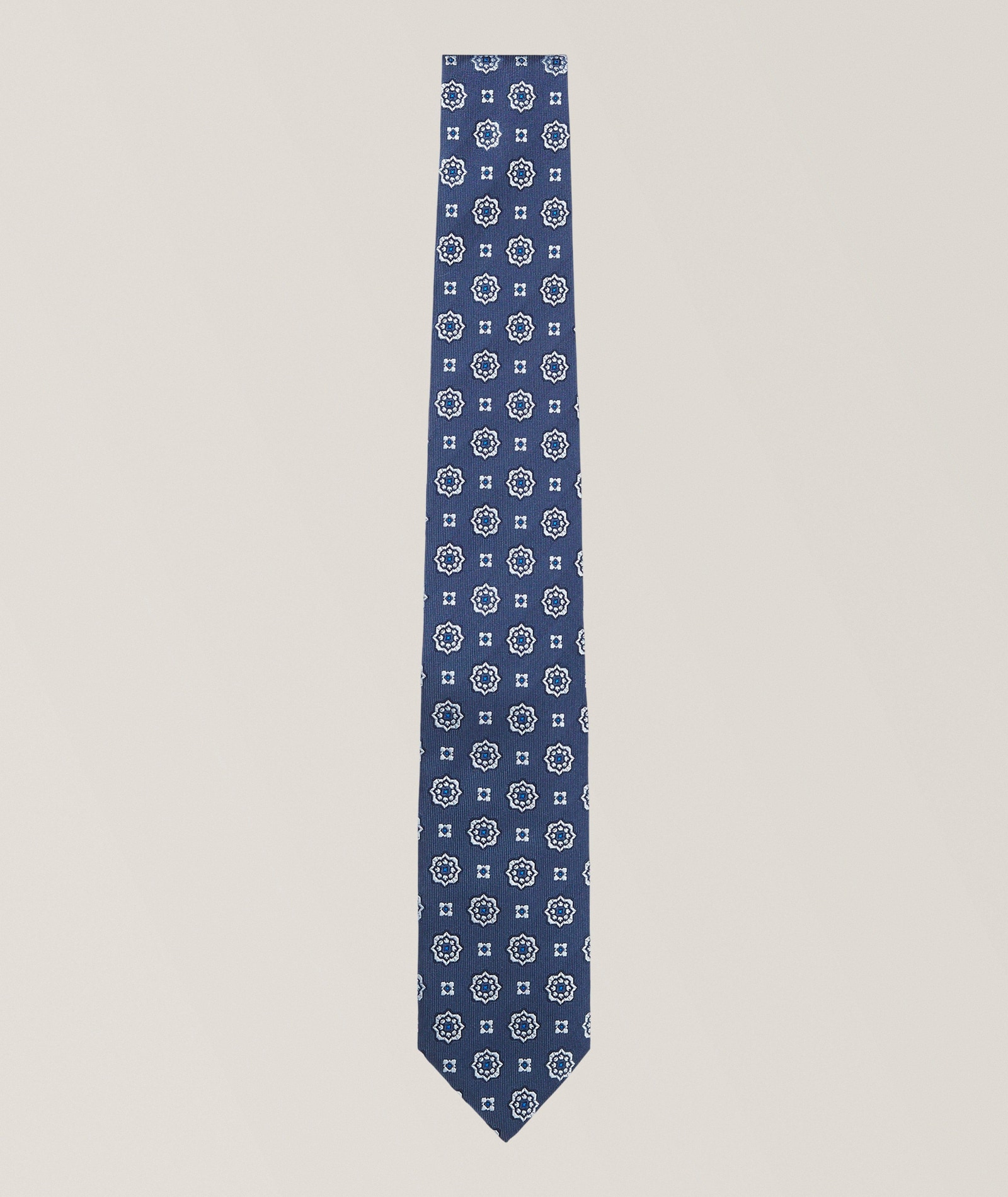 BOSS Medallion Jacquard Silk-Blend Tie in Blue 61% silk, 39% polyester, image 1 of 1 from Harry Rosen